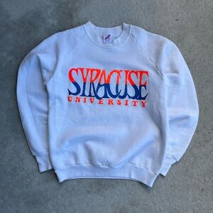Jerzees White Syracuse University Crewneck Sweater